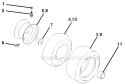 Wheels  Tires Diagram and Parts List for PXT12538 96016002200 Poulan Lawn Tractor