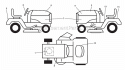 Decals Diagram and Parts List for PXT175G42  Poulan Lawn Tractor