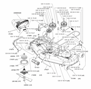Page F Diagram and Parts List for PZ4822  Poulan Lawn Tractor