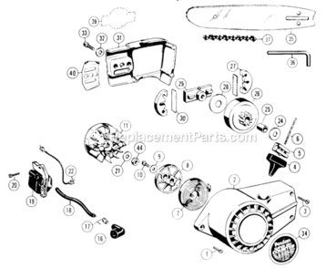 Page A Diagram and Parts List for S25CVA  Poulan Chainsaw