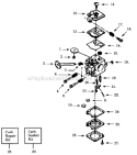Carburetor Wt-83 Diagram and Parts List for S25  Poulan Chainsaw
