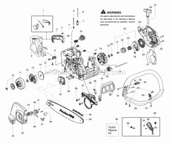Page B Diagram and Parts List for SM4218AVX  Poulan Chainsaw