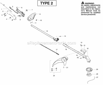Page B Diagram and Parts List for SM706 Type 2 Poulan Trimmer