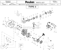 Page B Diagram and Parts List for TE450CXL Type 4 Poulan Trimmer