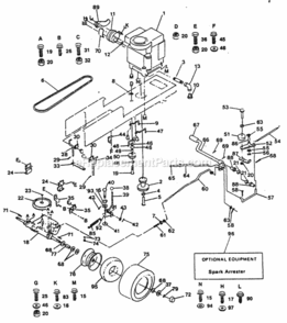 Page A Diagram and Parts List for XC1120B  Poulan Lawn Tractor