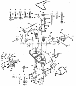 Page E Diagram and Parts List for XC1120B  Poulan Lawn Tractor