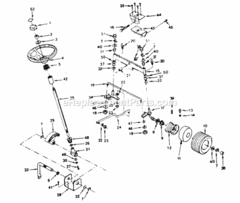 Page F Diagram and Parts List for XEL1122AR  Poulan Lawn Tractor