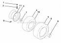 Wheels And Tires Diagram and Parts List for XT195H46YT  Poulan Lawn Tractor