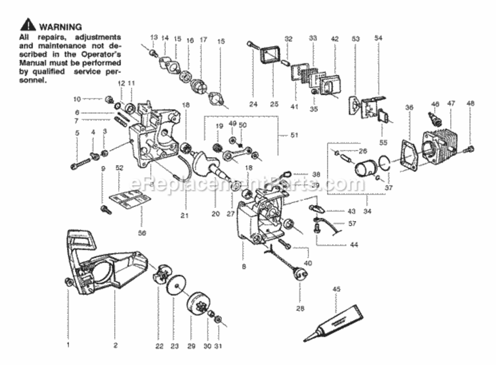Page C Diagram and Parts List for S23  Poulan Chainsaw