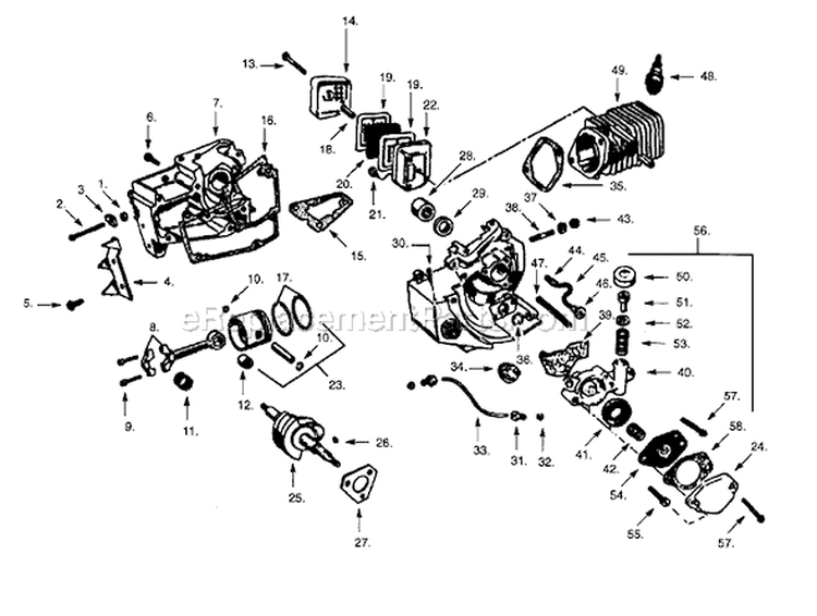 Page A Diagram and Parts List for S25DA  Poulan Chainsaw