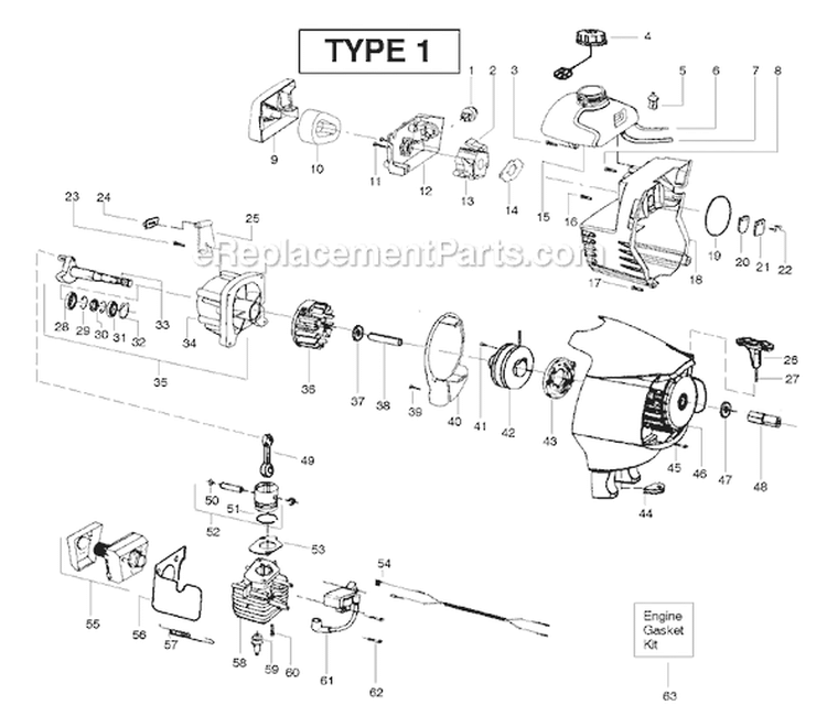 Page A Diagram and Parts List for SM132LE Type 1 Poulan Trimmer