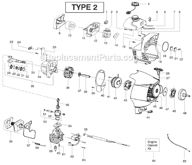 Page A Diagram and Parts List for SM132 Type 2 Poulan Trimmer