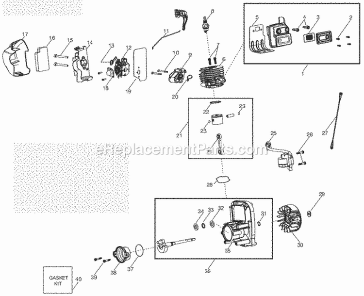Page B Diagram and Parts List for SM210VS Type1 Poulan Leaf Blower / Vacuum