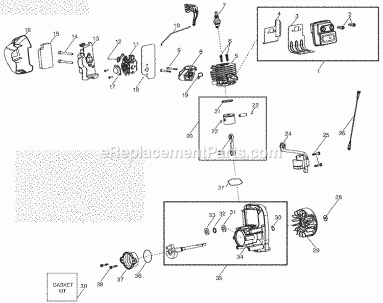 Page B Diagram and Parts List for SM210VS Type2 Poulan Leaf Blower / Vacuum