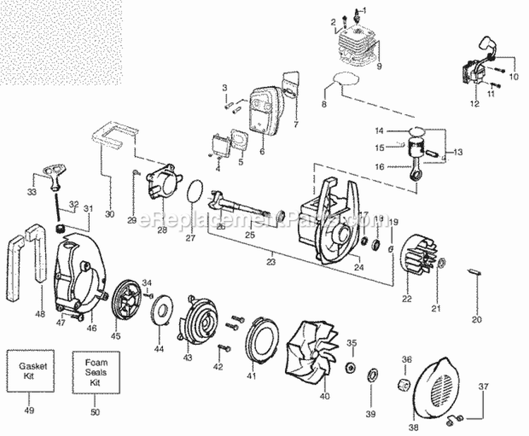 Page B Diagram and Parts List for SM400 Type1 Poulan Leaf Blower / Vacuum