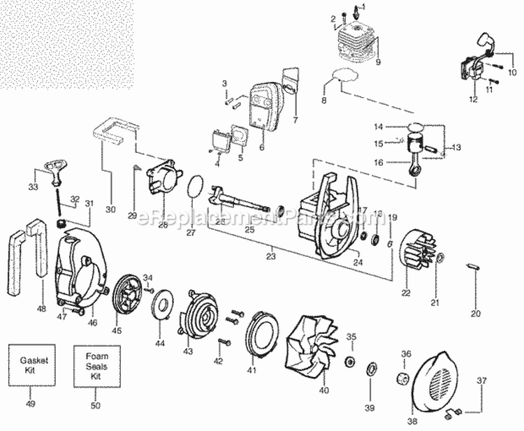 Page B Diagram and Parts List for SM400 Type3 Poulan Leaf Blower / Vacuum