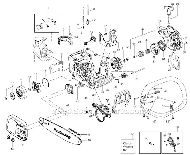 Page A Diagram and Parts List for SM4218AV Type 2 Poulan Chainsaw