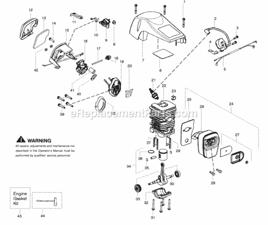 Page A Diagram and Parts List for SM4518AVX  Poulan Chainsaw