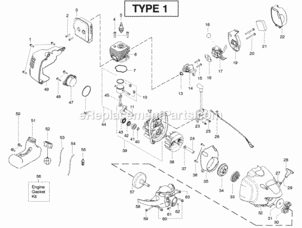 Page A Diagram and Parts List for SM706 Type 1 Poulan Trimmer