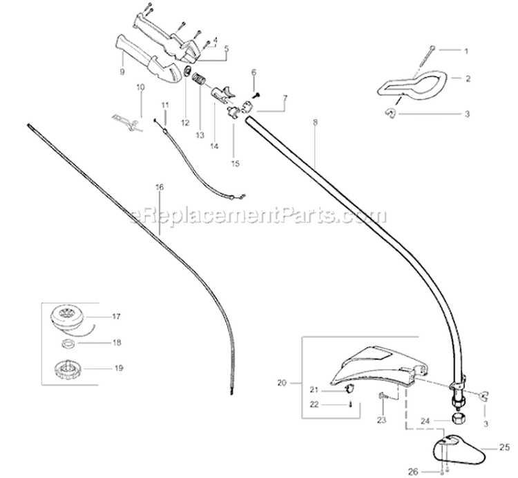 Page A Diagram and Parts List for TE450CXL Type 2 Poulan Trimmer