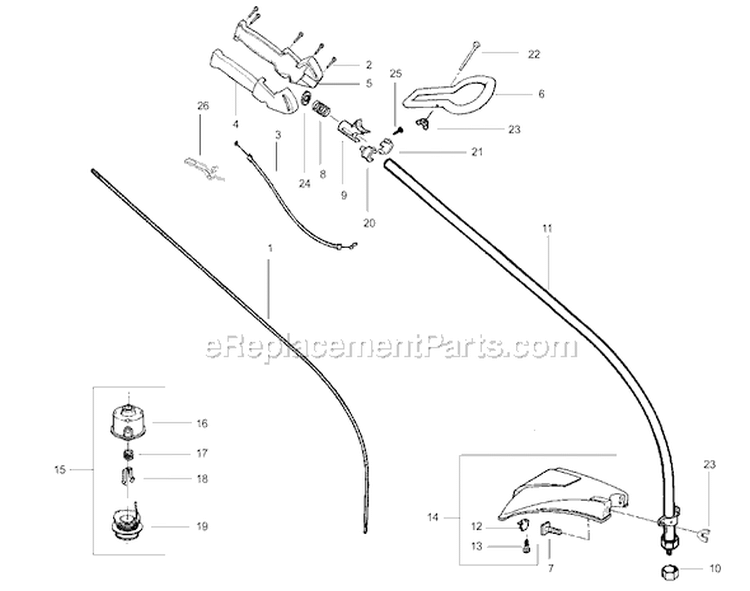 Page A Diagram and Parts List for TE450  Poulan Trimmer