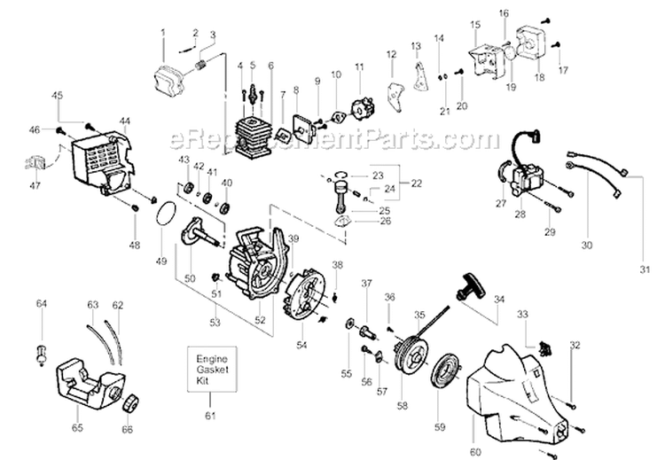 Page B Diagram and Parts List for TE450  Poulan Trimmer
