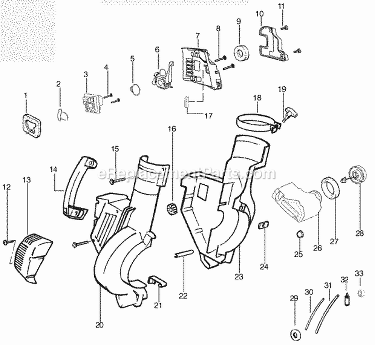 Page A Diagram and Parts List for WT200 Type1 Poulan Leaf Blower / Vacuum