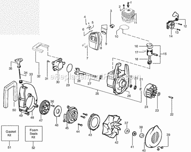 Page B Diagram and Parts List for WT200 Type1 Poulan Leaf Blower / Vacuum