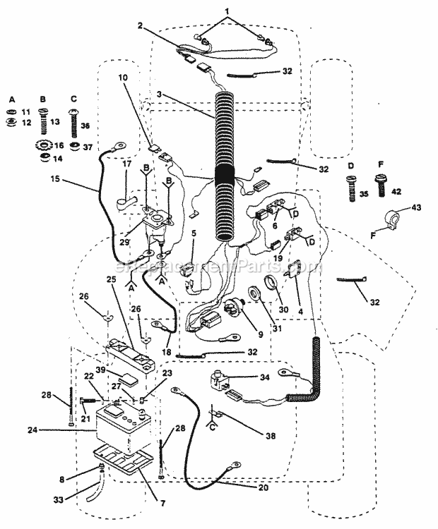 Page B Diagram and Parts List for XC1120B  Poulan Lawn Tractor
