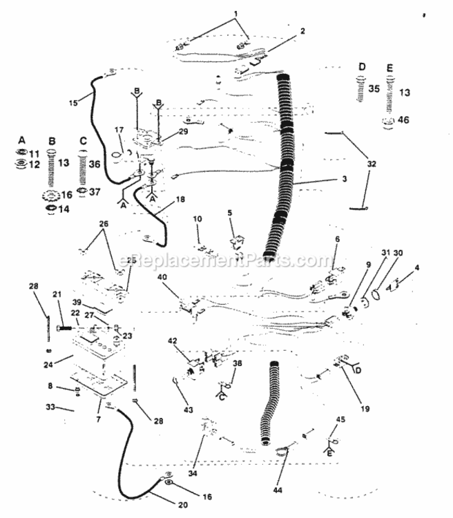 Page B Diagram and Parts List for XC1122B  Poulan Lawn Tractor
