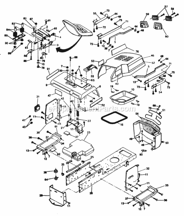 Page A Diagram and Parts List for XEG1182VAR  Poulan Lawn Tractor