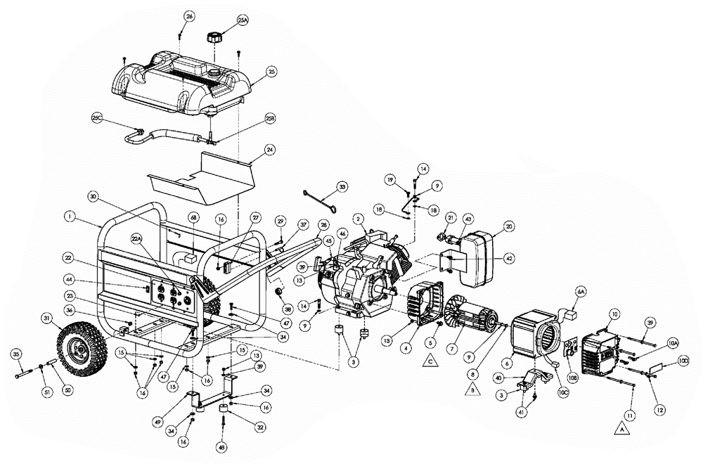 Section_1 Diagram and Parts List for PL0495503  Powermate Generator