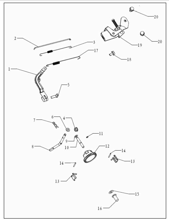 Centrifugal Governor Assembly Diagram and Parts List for P-WB-163150  Powermate Leaf Blower / Vacuum