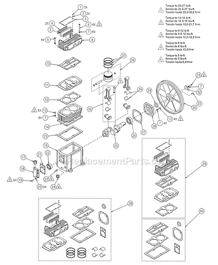 Page B Diagram and Parts List for 138336  Powermate Compressor