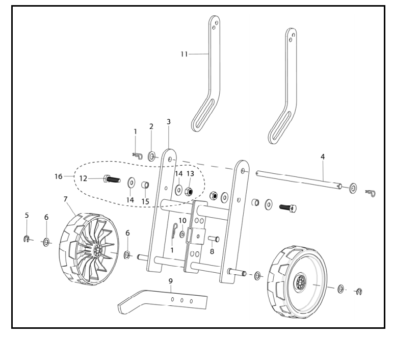 Swing Plate Assembly Diagram and Parts List for PFTT1421  Powermate Tiller