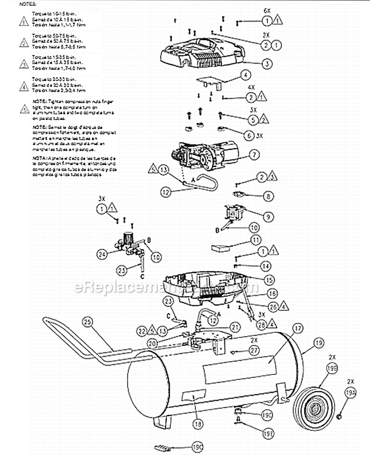 Page A Diagram and Parts List for 215902  Powermate Compressor