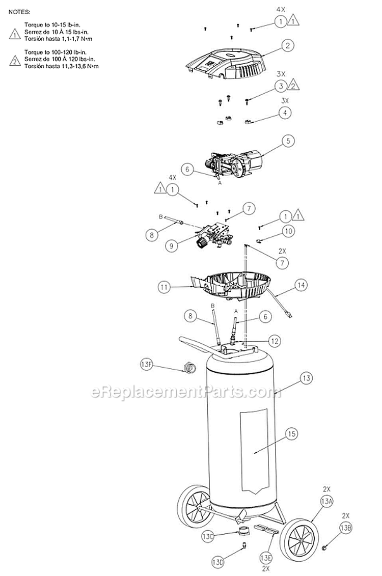 Page A Diagram and Parts List for 215914  Powermate Compressor