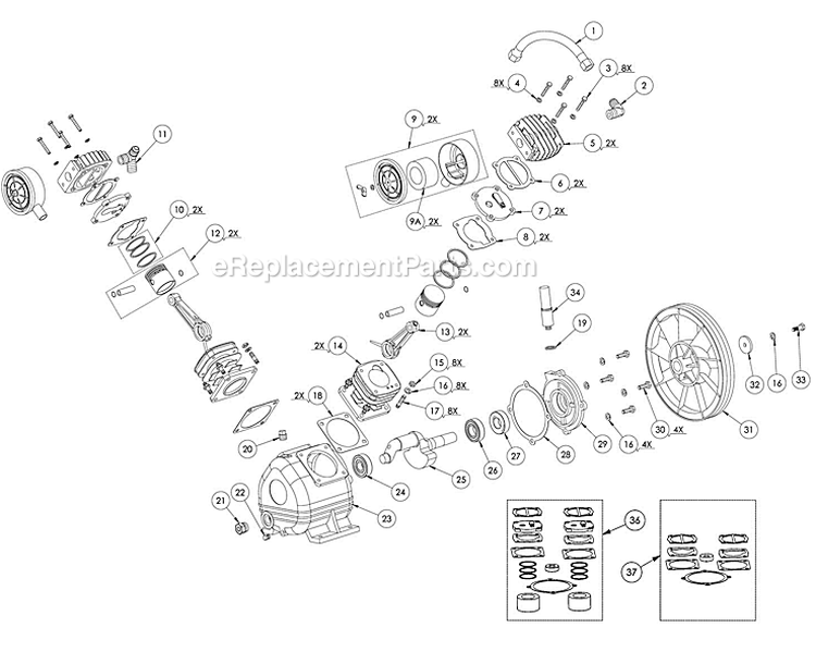 Page B Diagram and Parts List for 215921  Powermate Compressor