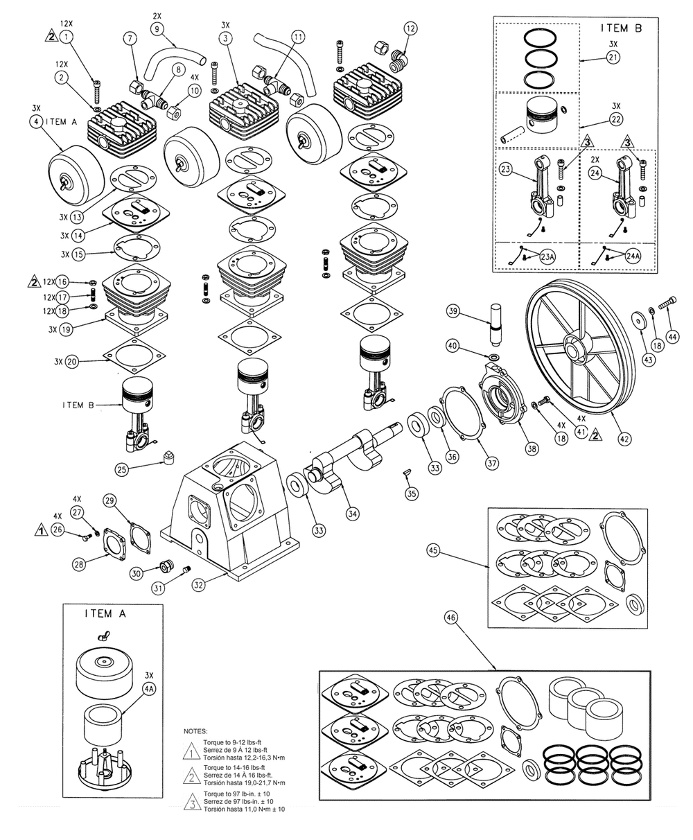 Section_2 Diagram and Parts List for LA4708065  Powermate Compressor