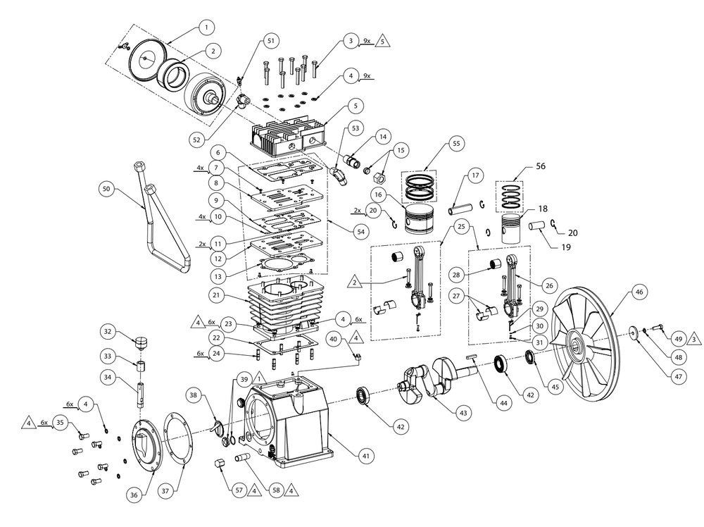 Section_2 Diagram and Parts List for V5016055  Powermate Compressor