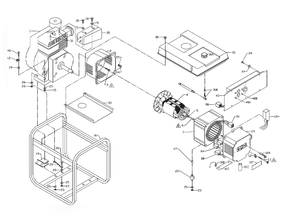 Section_1 Diagram and Parts List for PC052530205  Powermate Generator