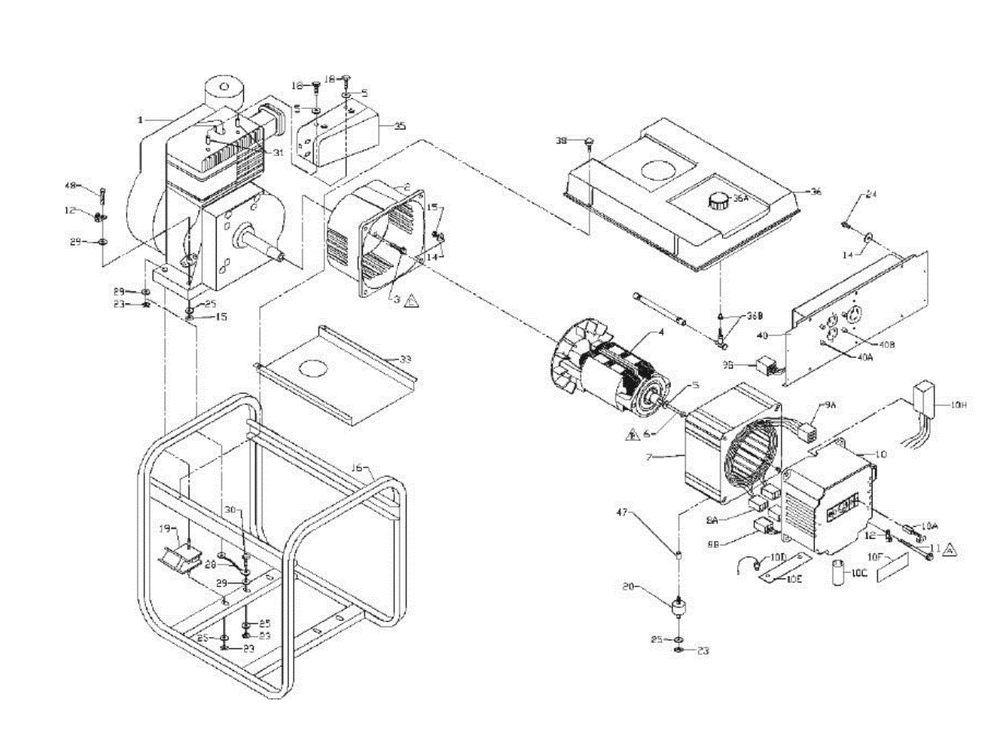 Section_1 Diagram and Parts List for PC052530204  Powermate Generator