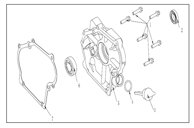 Crankcase Cover Assembly Diagram and Parts List for P-WLE-1639  Powermate Edger