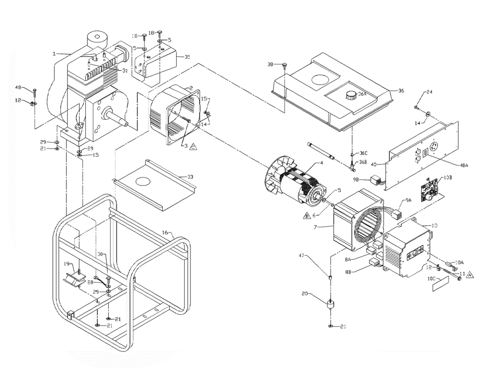 Section_1 Diagram and Parts List for PC0525305  Powermate Generator