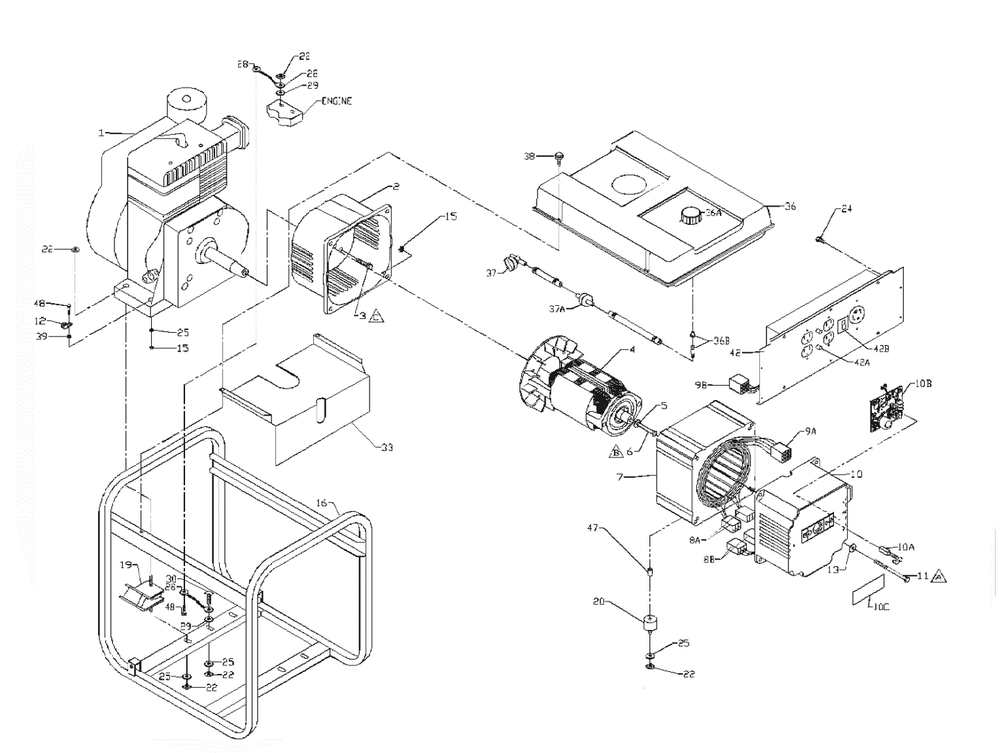 Section_1 Diagram and Parts List for PC052530019  Powermate Generator