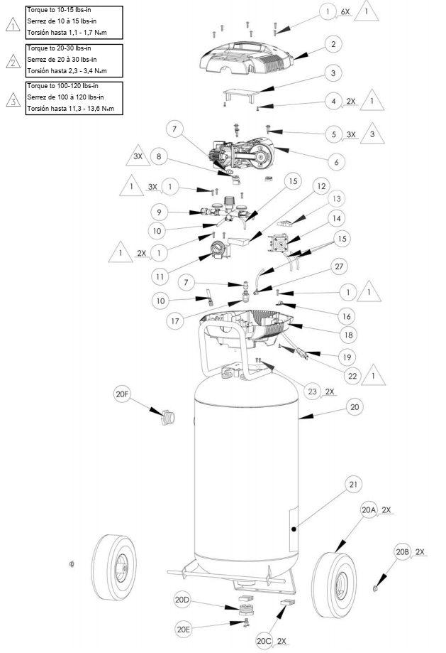Section_1 Diagram and Parts List for VLH158260901  Powermate Compressor