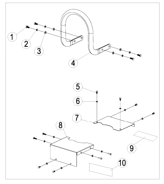 Carry Handle And Inspection Plates Diagram and Parts List for P-FTT-160MD-E  Powermate Tiller
