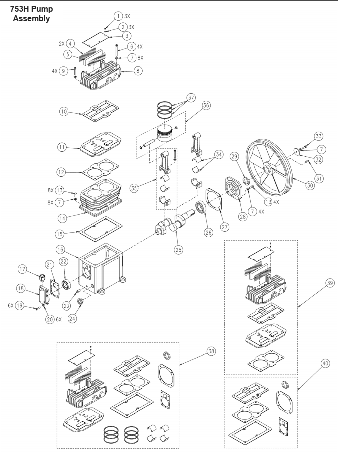 Section_2 Diagram and Parts List for SPA0502054  Powermate Compressor