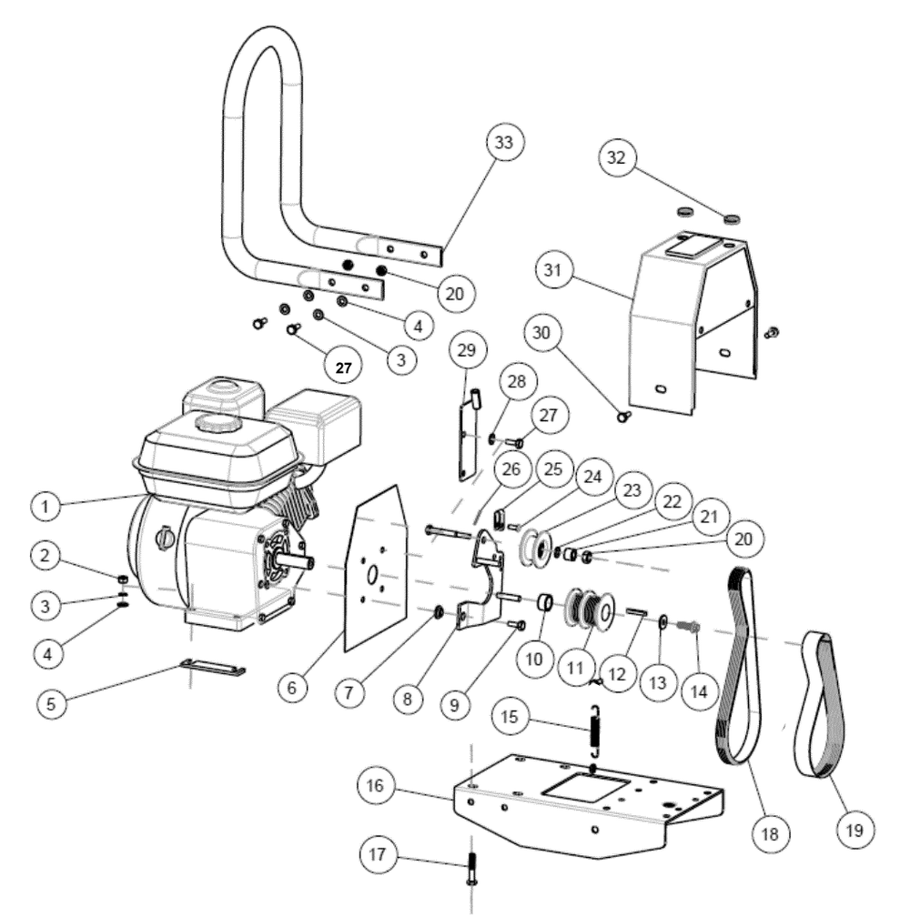 Section_2 Diagram and Parts List for PRTT196E  Powermate Tiller