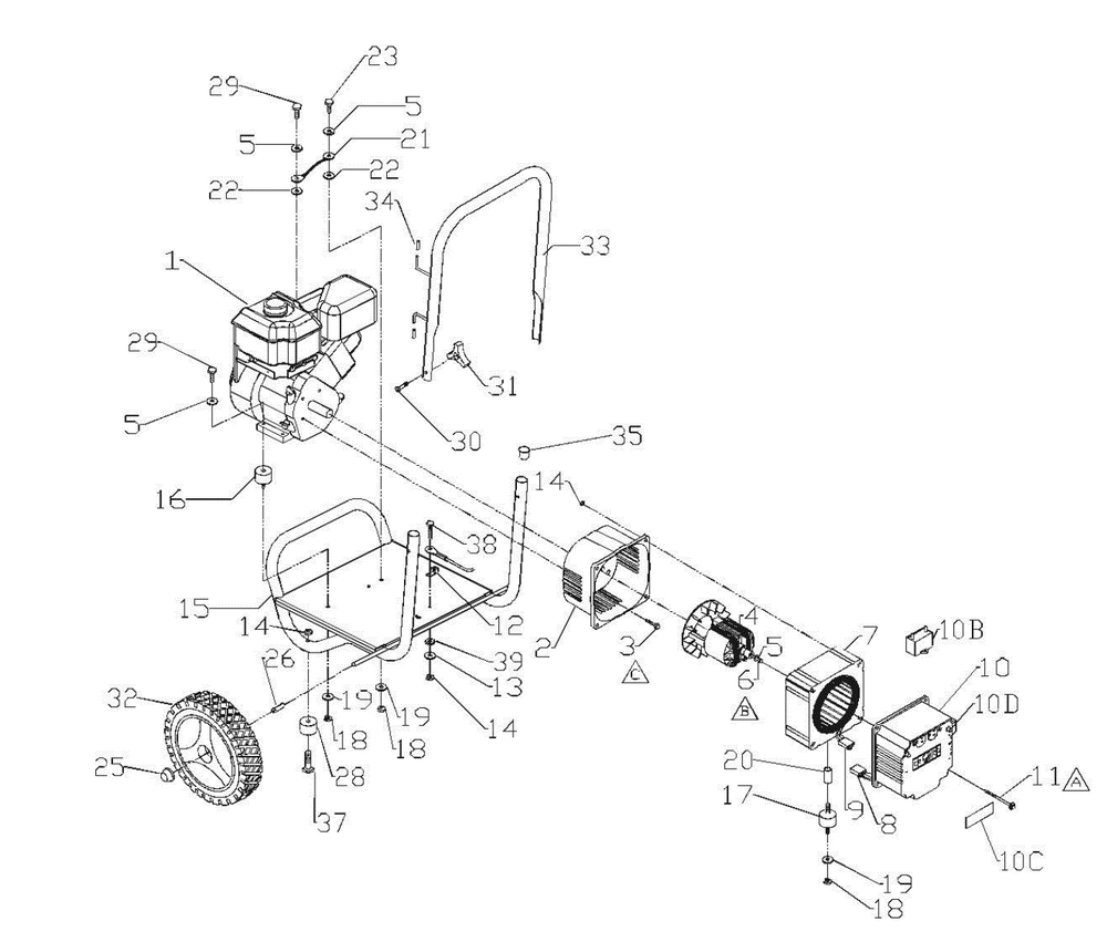 Section_1 Diagram and Parts List for PC054300001  Powermate Generator